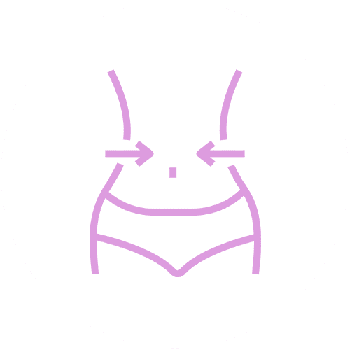 bloating icon woman's stomach contracting