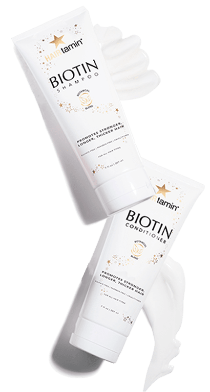 biotin shampoo and conditioner with smeared shampoo and conditioner