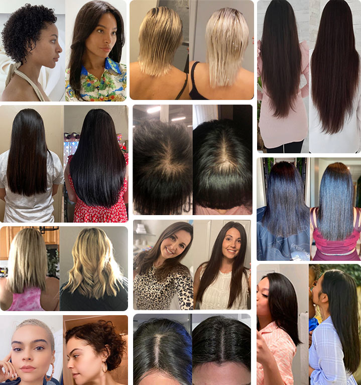 HAIRtamin customer results collage mobile