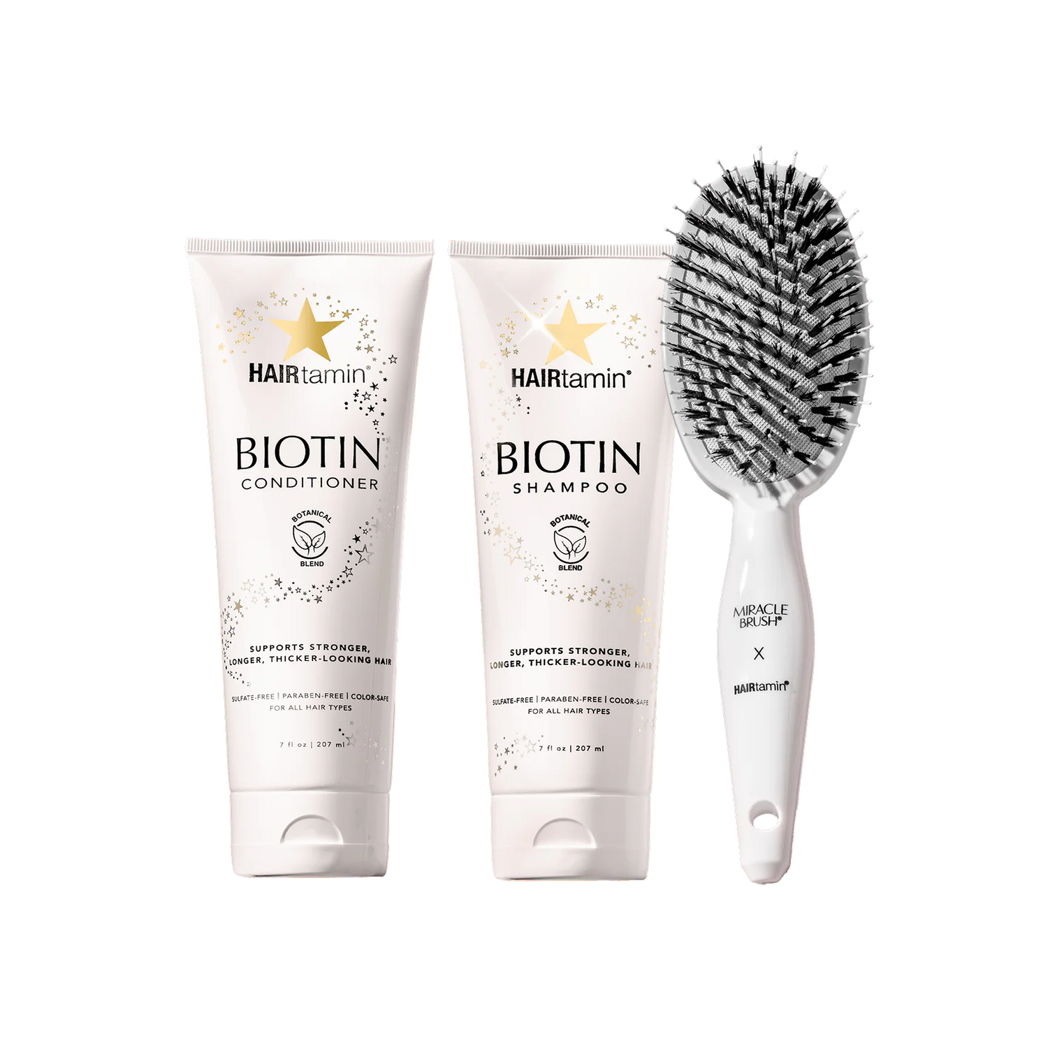 Biotin & Botanicals Shampoo, Conditioner Set & Miracle Brush Bundle