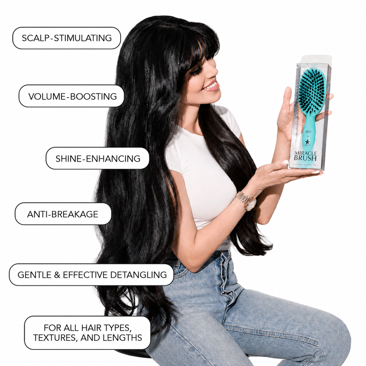 Miracle Brush® x HAIRtamin® Aqua Blue