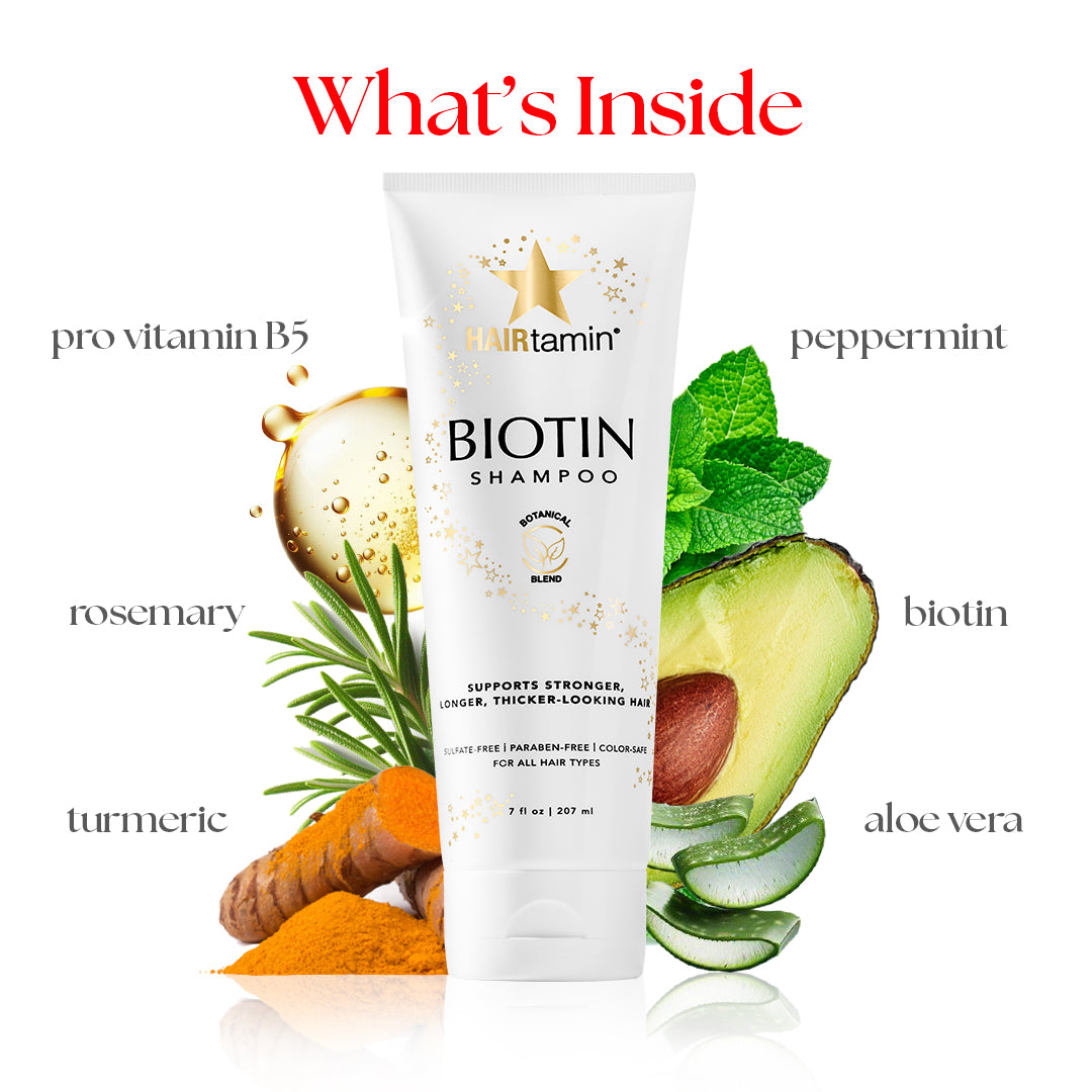 What's Inside: rosemary, pro vitamin b5, turmeric, peppermint, biotin, aloe vera