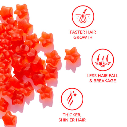 Gummy stars benefits faster hair growth, less hair fall & breakage and thicker, shinier hair
