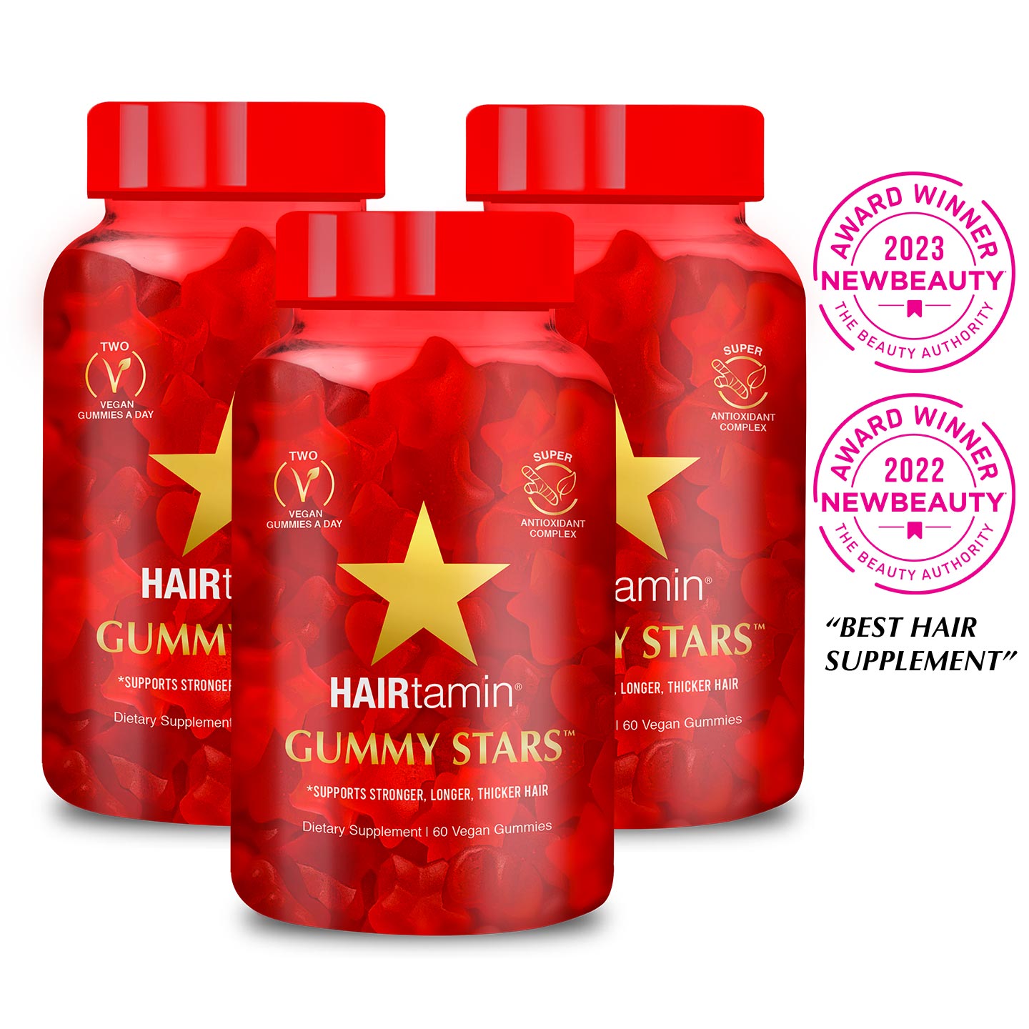 3 Month Supply - Three Bottles of Gummy Stars