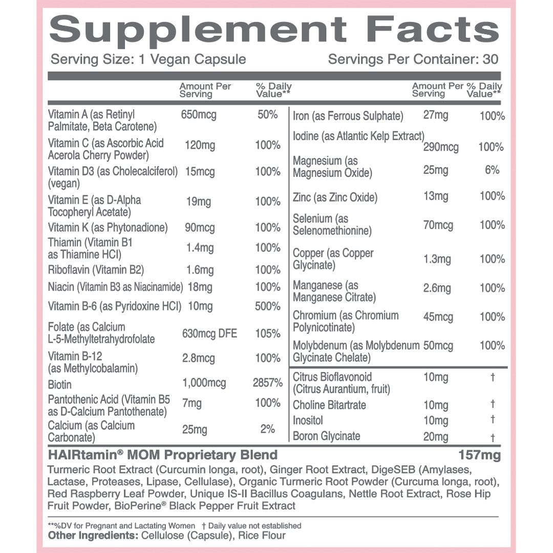 Supplement Facts for MOM