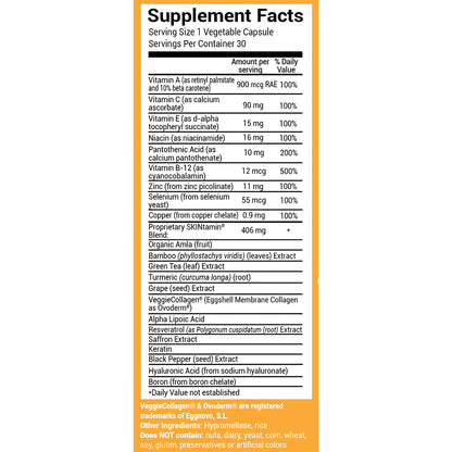 SKINtamin Supplement Facts